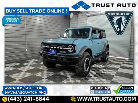 Blue 2022 Ford Bronco Outer Banks AWD Soft-Top SUV w/Sasquatich Pkg for sale in Sykesville, MD