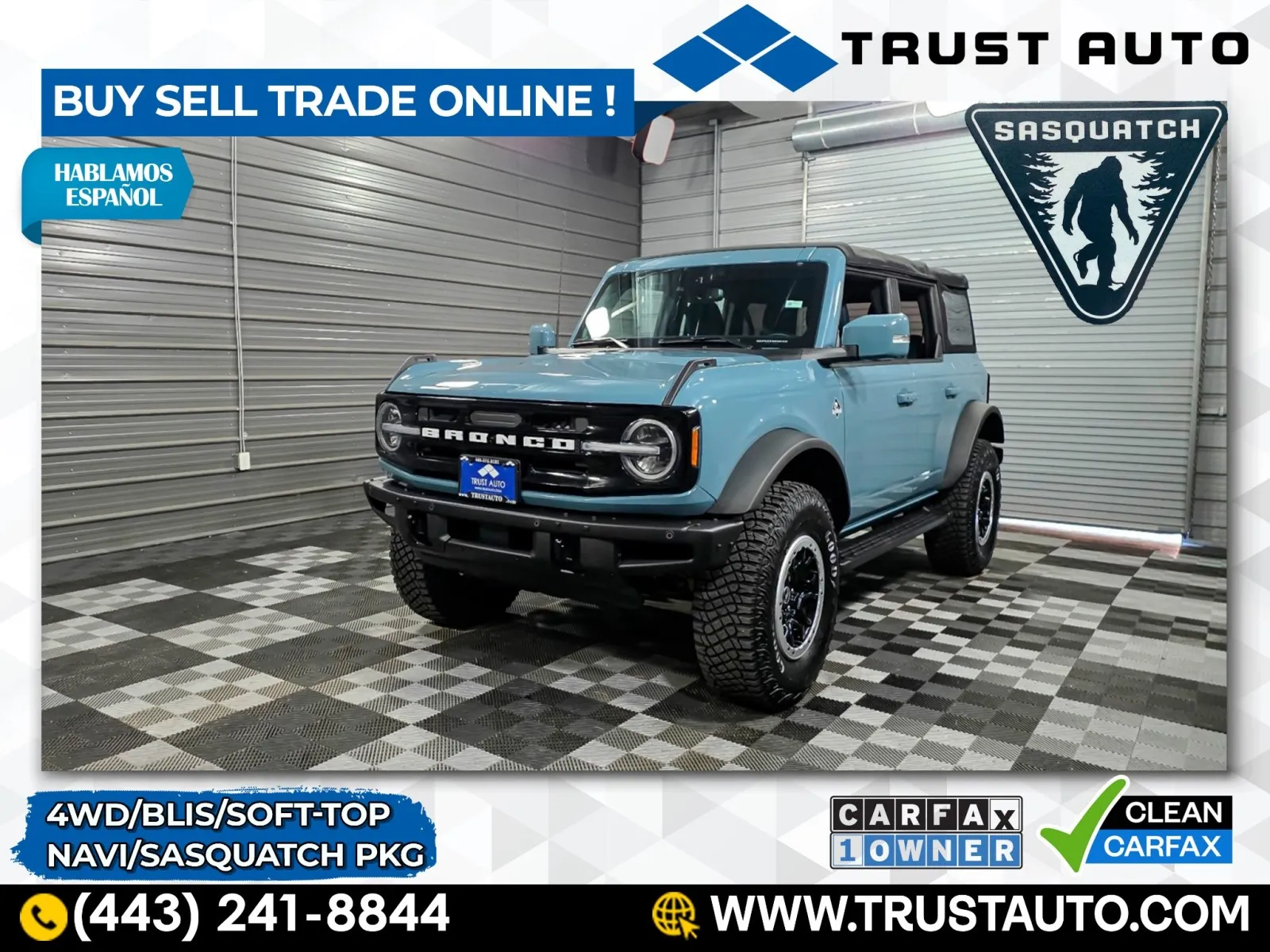 2022 Ford Bronco Outer Banks AWD Soft-Top SUV w/Sasquatich Pkg