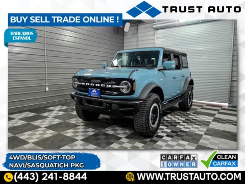 Blue 2022 Ford Bronco Outer Banks AWD Soft-Top SUV w/Sasquatich Pkg for sale in Sykesville, MD
