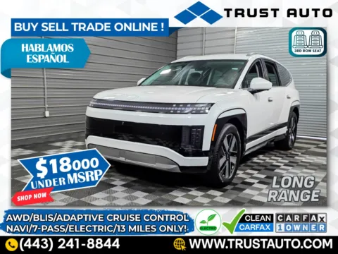 White 2026 Hyundai IONIQ 9 SEL 7-Pass 3rd Row AWD Dual Motor Electric Luxury SUV for sale in Sykesville, MD