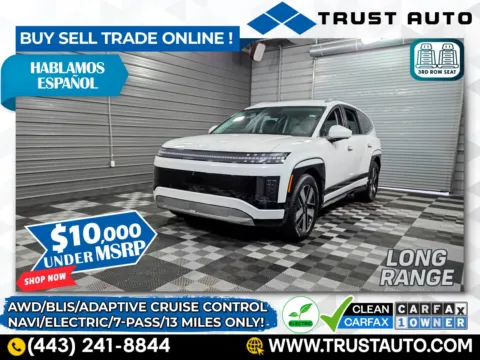 White 2026 Hyundai IONIQ 9 SEL 7-Pass 3rd Row AWD Dual Motor Electric Luxury SUV for sale in Sykesville, MD