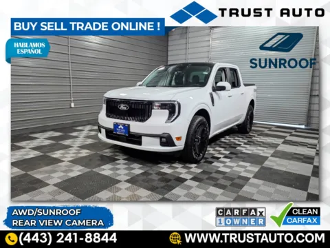 White 2025 Ford Maverick Lobo Standard AWD SuperCrew Pickup Truck for sale in Sykesville, MD