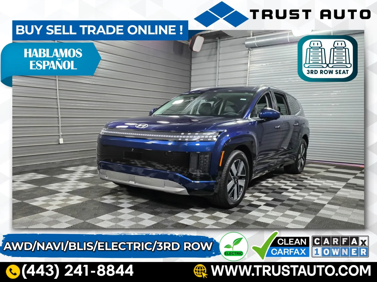 Blue 2026 Hyundai IONIQ 9 SEL AWD 7-Passenger 3rd Row Electric Luxury SUV for sale in Sykesville, MD