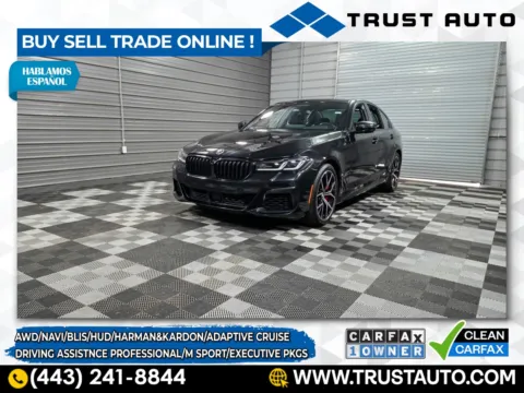 Black 2023 BMW 5 Series 540i xDrive AWD Luxury Sedan w/M Sport/Executive Pkgs for sale in Sykesville, MD