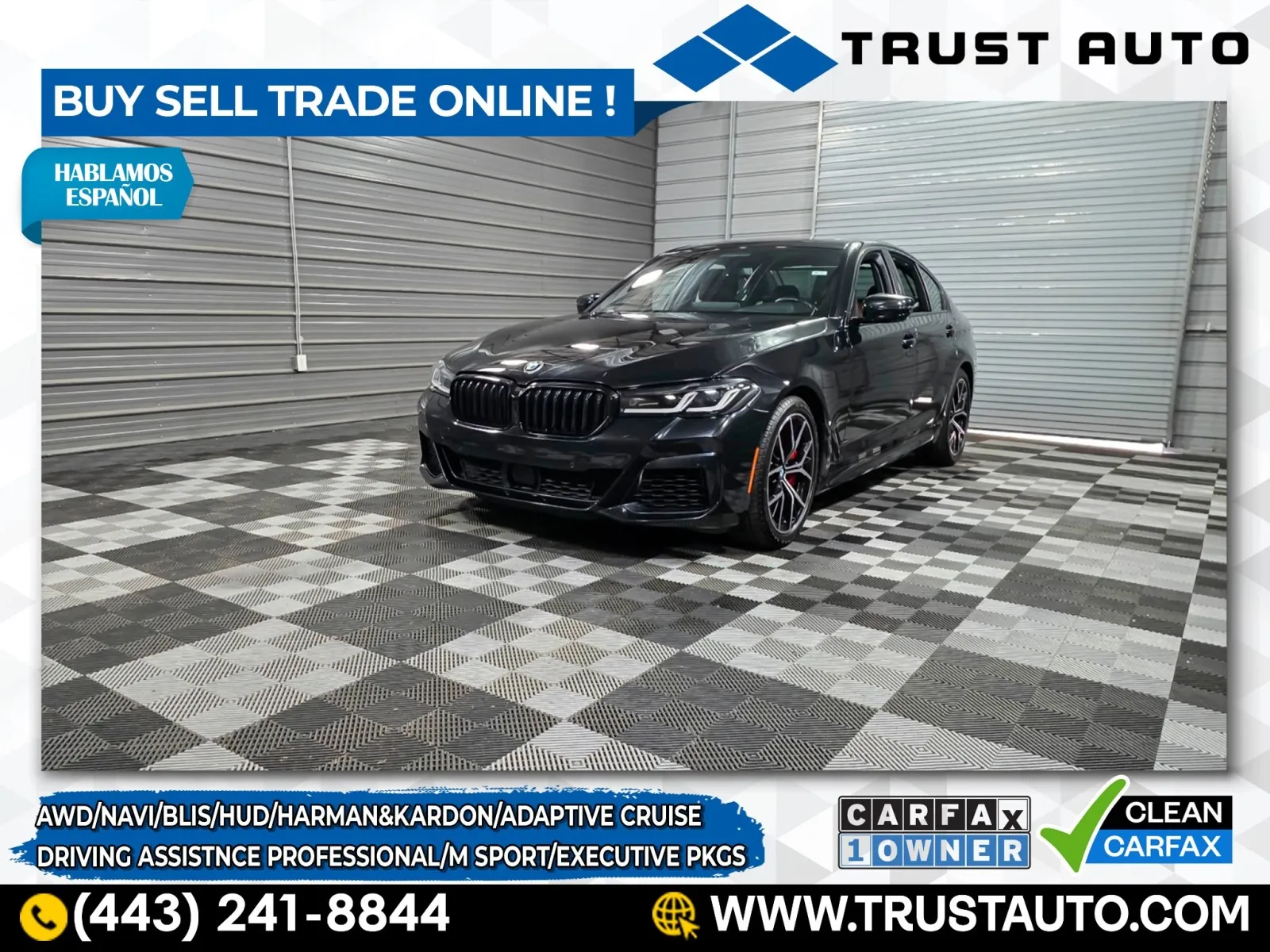 Black 2023 BMW 5 Series 540i xDrive AWD Luxury Sedan w/M-Sport/Executive Pkgs for sale in Sykesville, MD