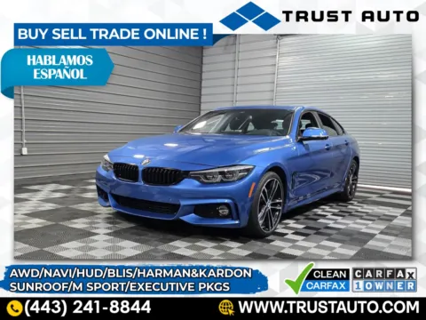 Blue 2020 BMW 4 Series 430i xDrive Gran Coupe AWD Sedan for sale in Sykesville, MD