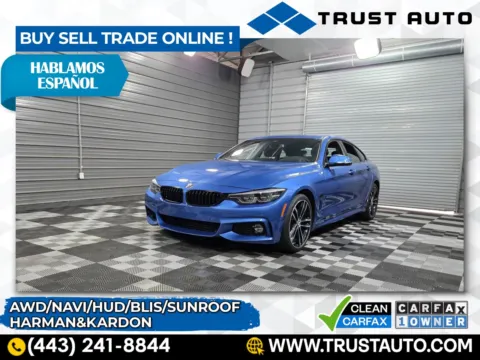 Blue 2020 BMW 4 Series 430i xDrive Gran Coupe AWD Sedan for sale in Sykesville, MD
