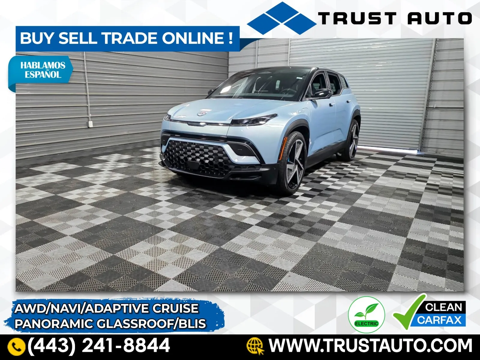 Blue 2023 Fisker Ocean One AWD Electric SUV for sale in Sykesville, MD