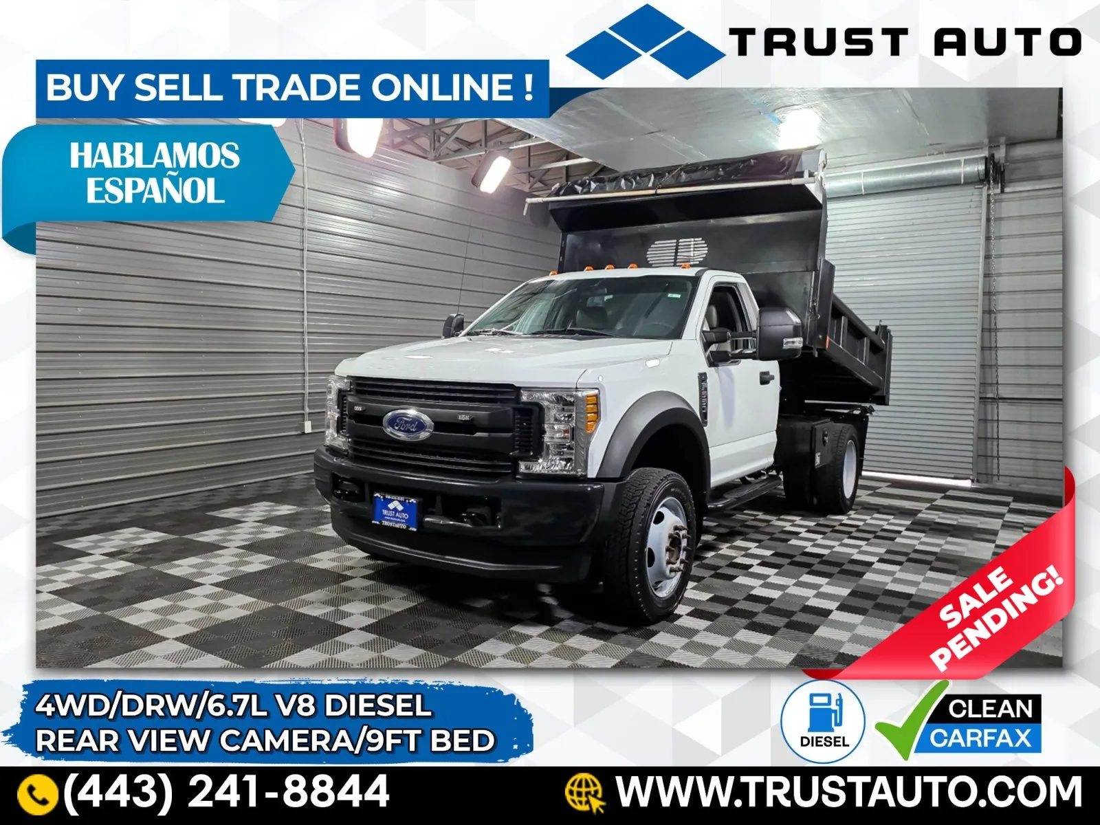 2019 Ford F-550 Super Duty Chassis XL 169WB Regular Cab Dually 9FT Dump Bed DRW 4WD for sale in Sykesville, MD