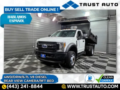 White 2019 Ford F-550 Super Duty Chassis XL 169WB Regular Cab Dually 9FT Dump Bed DRW 4WD for sale in Sykesville, MD