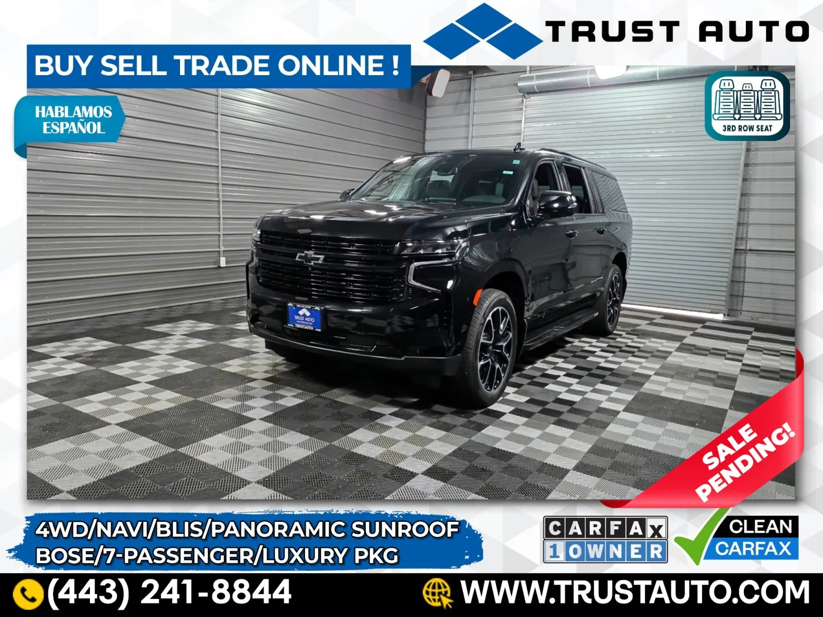 2024 Chevrolet Suburban RST 4WD 7-Passenger SUV w/Luxury Pkg for sale in Sykesville, MD