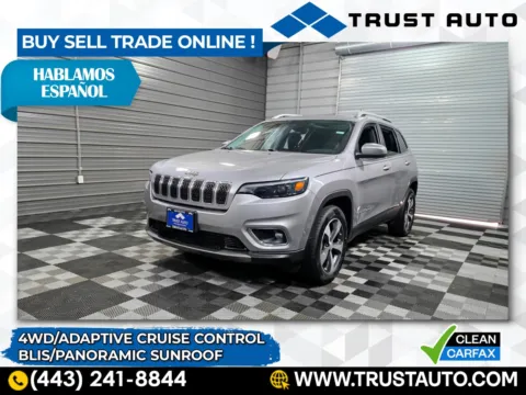 Silver 2021 Jeep Cherokee Limited 4WD SUV for sale in Sykesville, MD