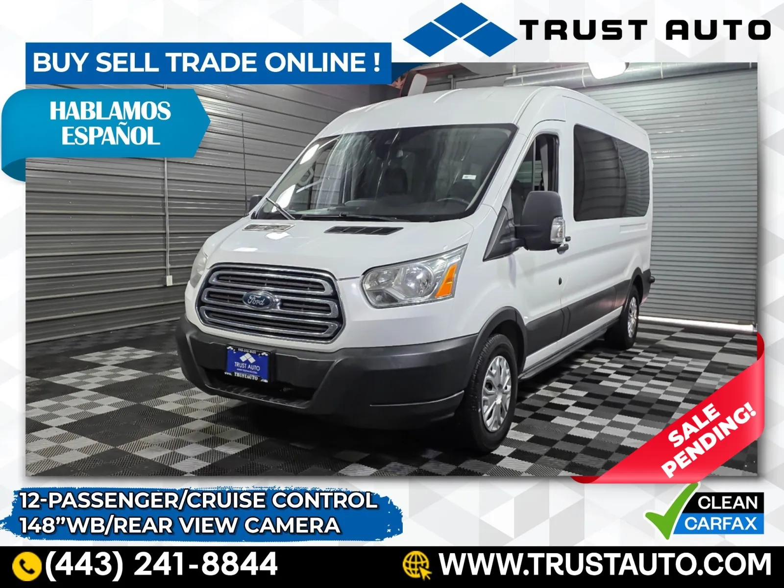 2017 Ford Transit T-350 12-Passenger XLT 148'' Medium Roof Minivan/Van for sale in Sykesville, MD