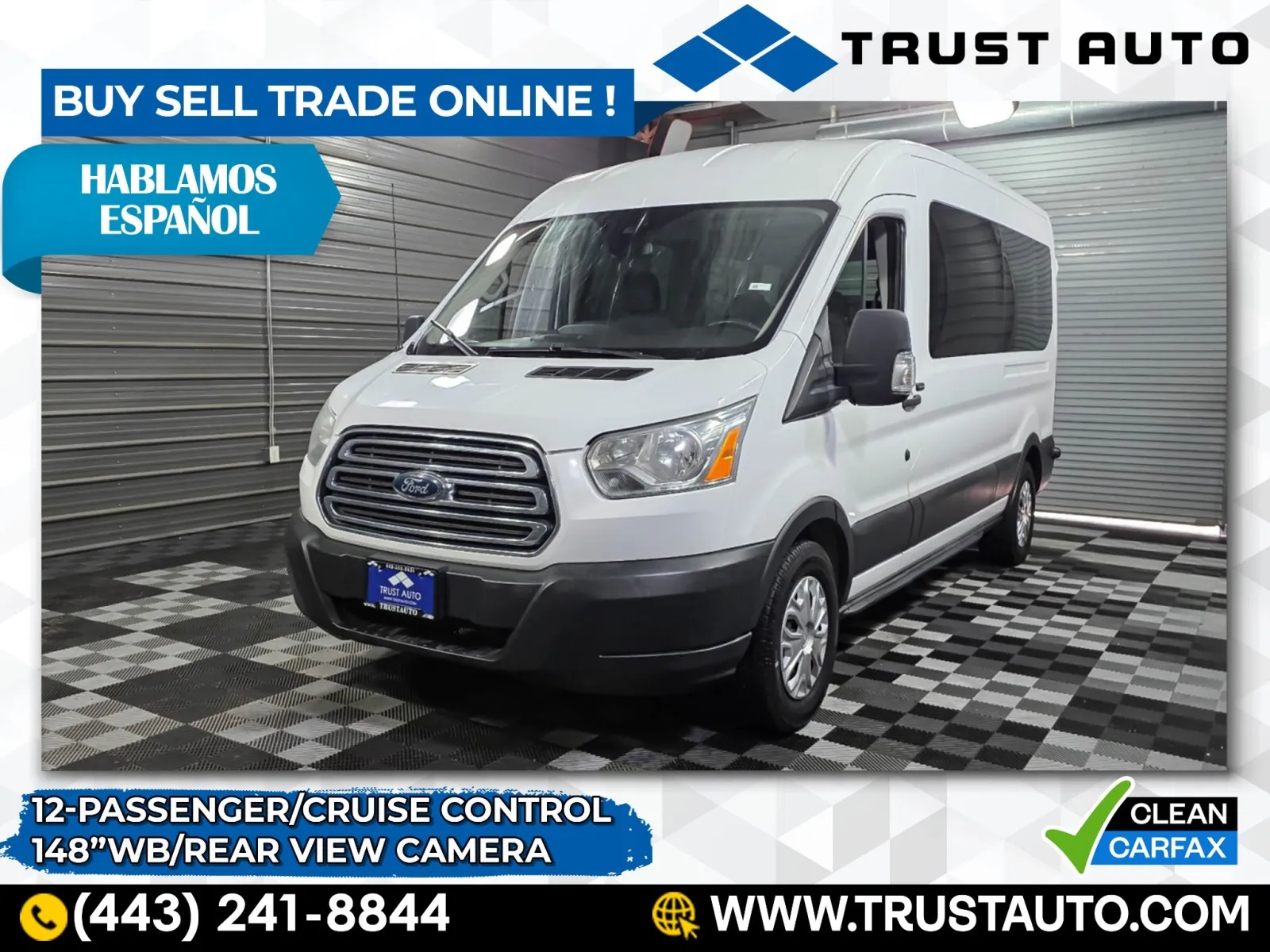 2017 Ford Transit T-350 12-Passenger XLT 148'' Medium Roof Minivan/Van