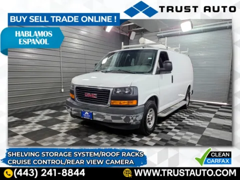 White 2019 GMC Savana 2500 Cargo 135WB 6.0L V8 Vortec Minivan/Van w/Shelving Storage System/Roof Racks for sale in Sykesville, MD