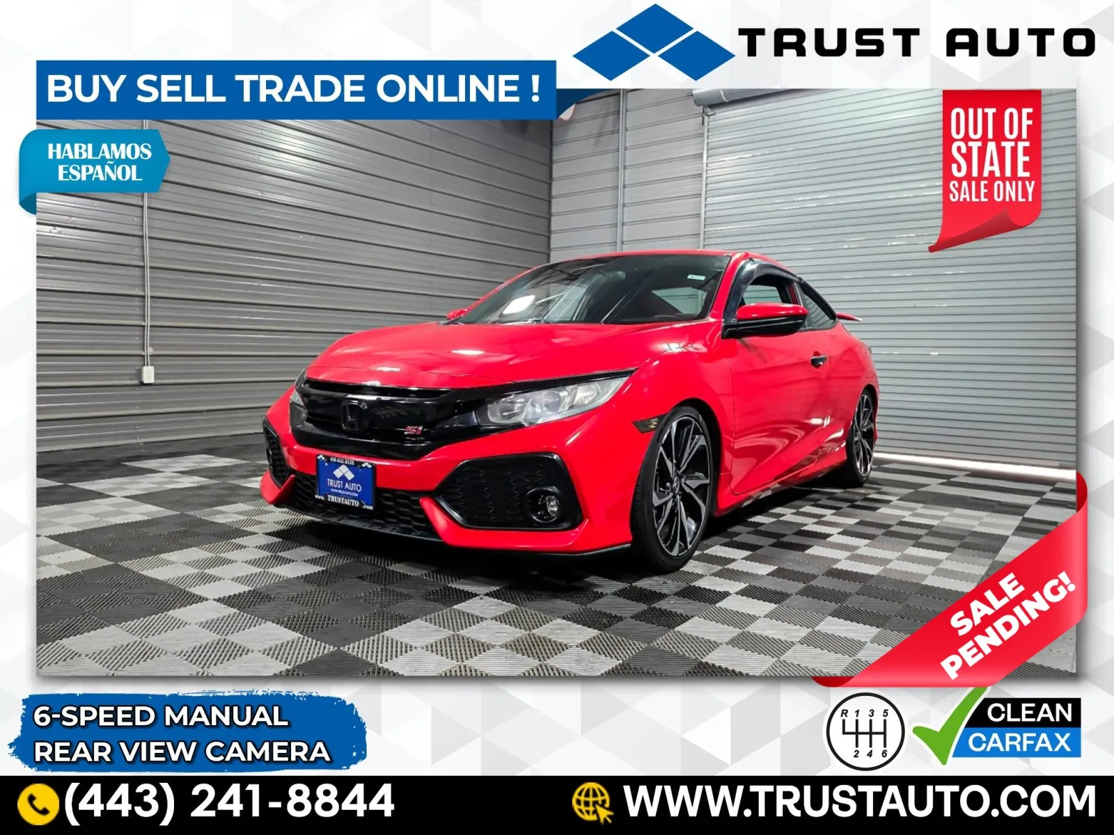 2017 Honda Civic Si 6-Speed Manual Coupe