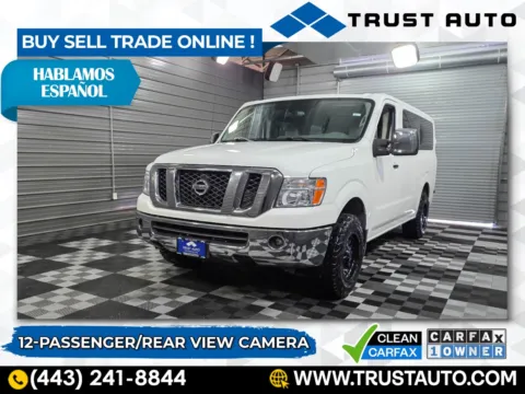 White 2019 Nissan NV 3500HD 12-Passenger SL Low Roof Minivan/Van for sale in Sykesville, MD