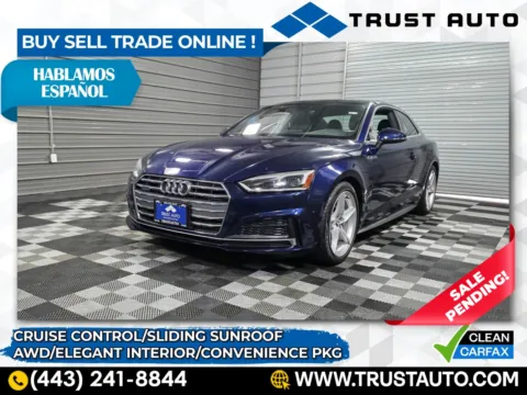 Blue 2019 Audi A5 Premium AWD Coupe w/Convenience Pkg for sale in Sykesville, MD