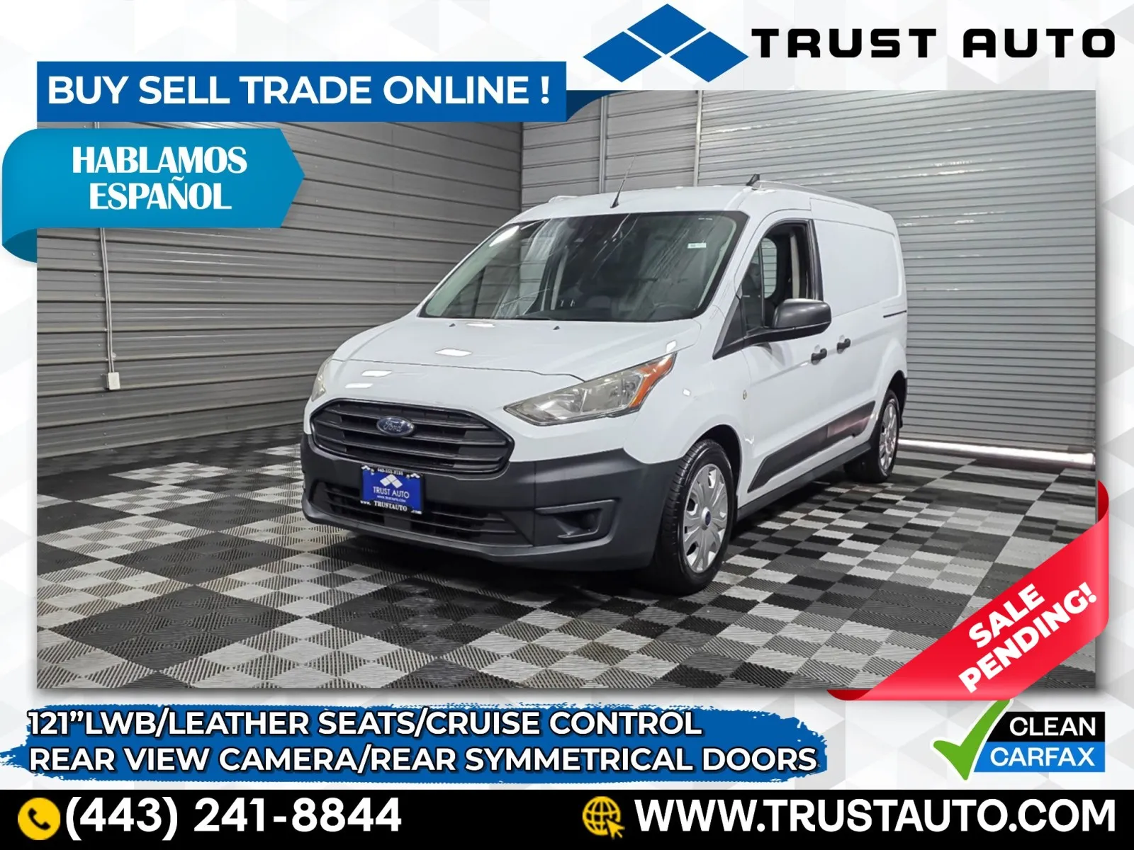 2019 Ford Transit Connect XL 121'' LWB Minivan/Van w/Rear Symmetrical Doors