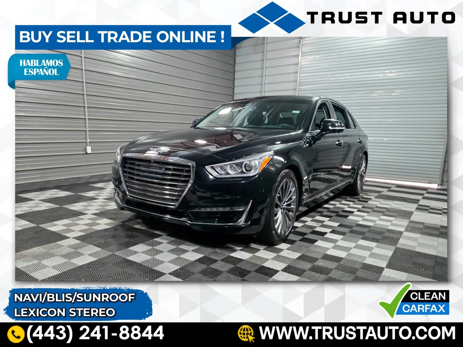 Black 2017 Genesis G90 5.0L Ultimate Luxury Sedan for sale in Sykesville, MD