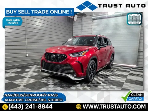 Red 2022 Toyota Highlander XSE AWD 7-Passanger SUV for sale in Sykesville, MD