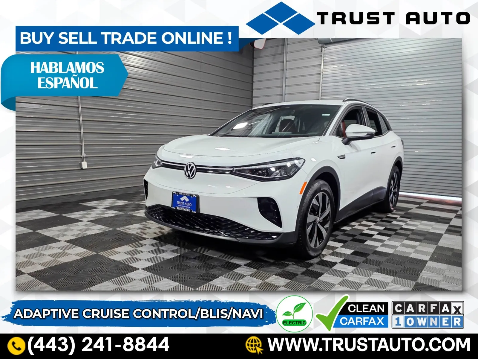 White 2025 Volkswagen ID.4 Pro Electric SUV for sale in Sykesville, MD