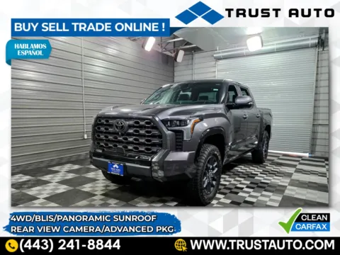 Gray 2022 Toyota Tundra Platinum CrewMax 4WD Pickup Truck w/Advanced Pkg for sale in Sykesville, MD