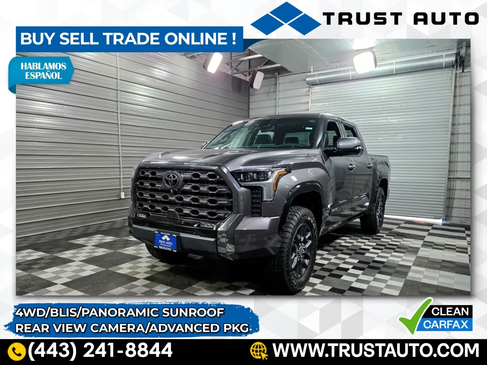 2022 Toyota Tundra Platinum CrewMax 4WD Pickup Truck w/Advanced Pkg for sale in Sykesville, MD