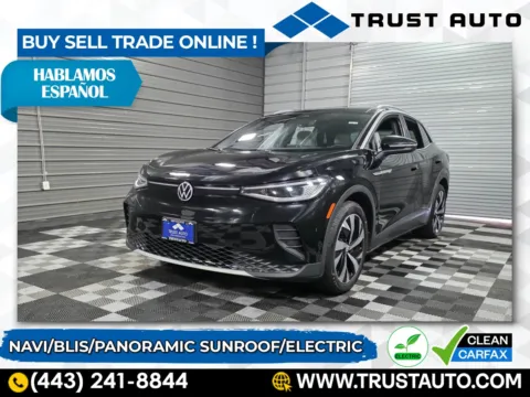 Black 2021 Volkswagen ID.4 Pro S Electric SUV for sale in Sykesville, MD