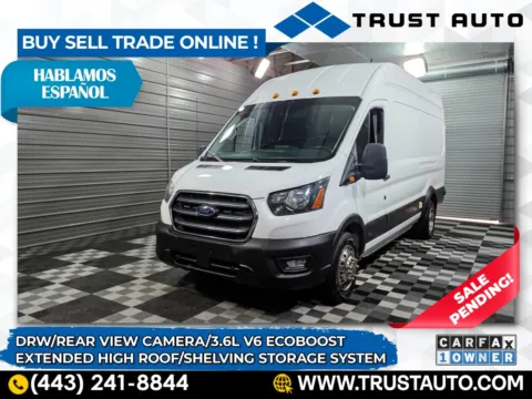 White 2020 Ford Transit T-350 Cargo 148WB DRW Extended High Roof 3.5L V6 Ecoboost Minivan/Van w/Shel for sale in Sykesville, MD