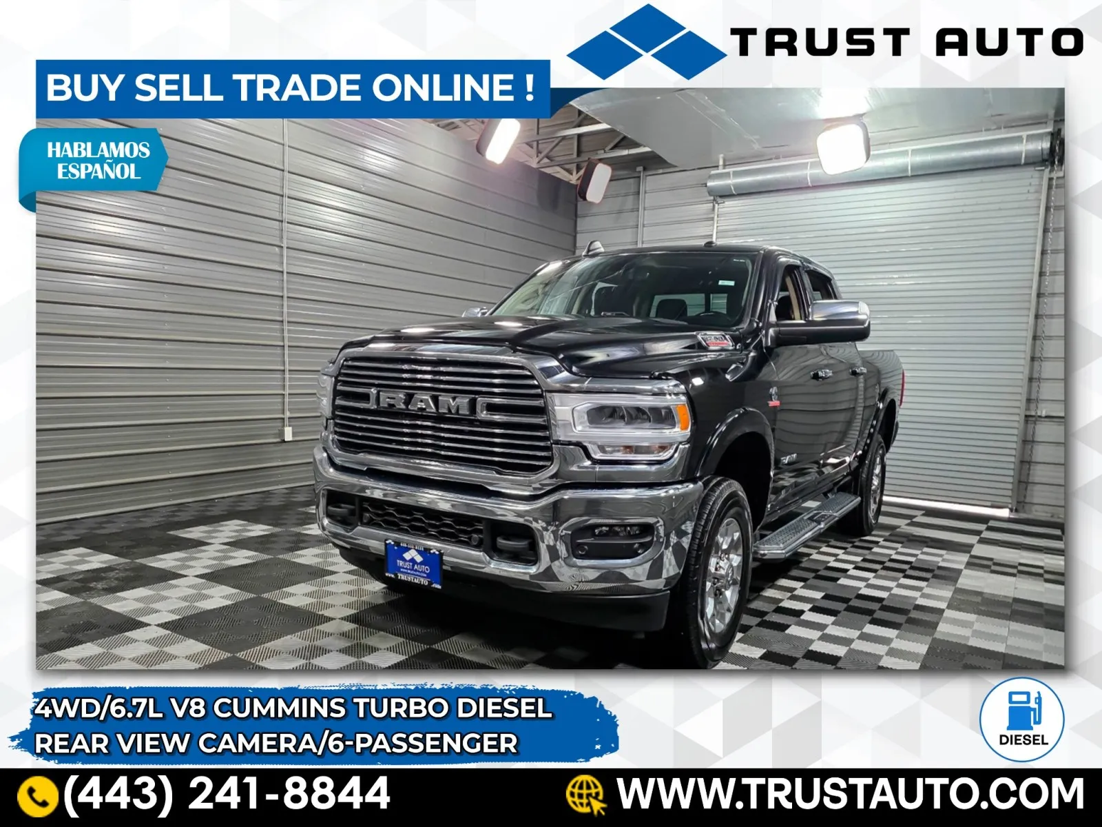 2022 Ram 2500 Laramie 4WD Crew Cab 6.7L Cummins Turbo Diesel Pickup Truck