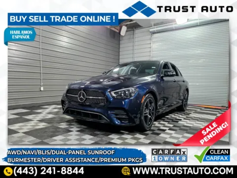 Blue 2021 Mercedes-Benz E-Class E 450 4MATIC Luxury Sedan w/Driver Assistance/Premium Pkgs for sale in Sykesville, MD