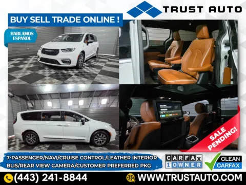 White 2025 Chrysler Pacifica Plug-In Hybrid Pinnacle 7-Passenger Luxury Minivan/Van for sale in Sykesville, MD