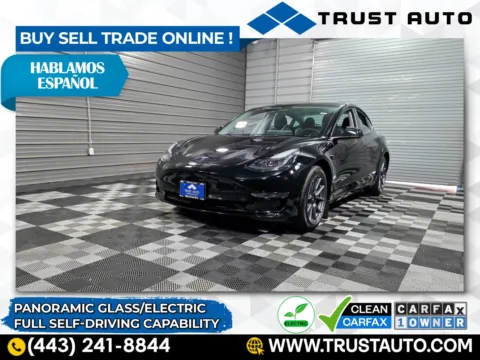 Black 2023 Tesla Model 3 Electric Sedan w/Full Self-Driving Capability for sale in Sykesville, MD