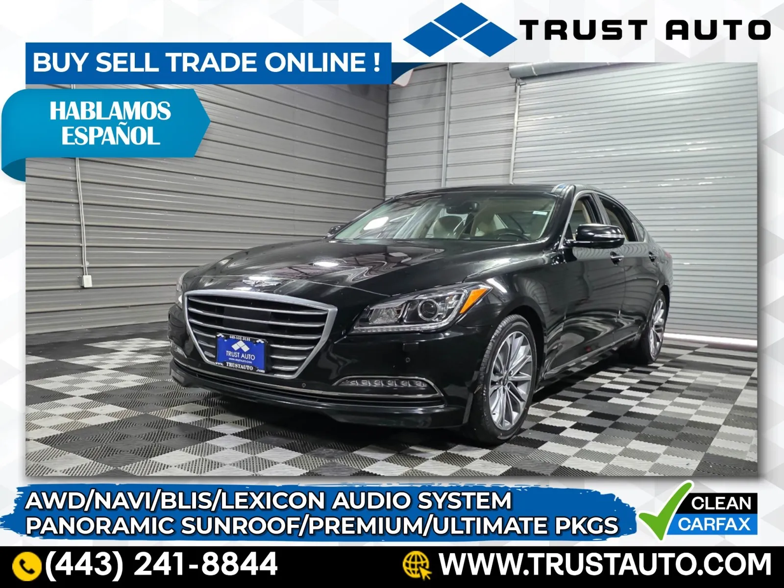 2017 Genesis G80 3.8L AWD Sedan w/Ultimate/Premium Pkgs