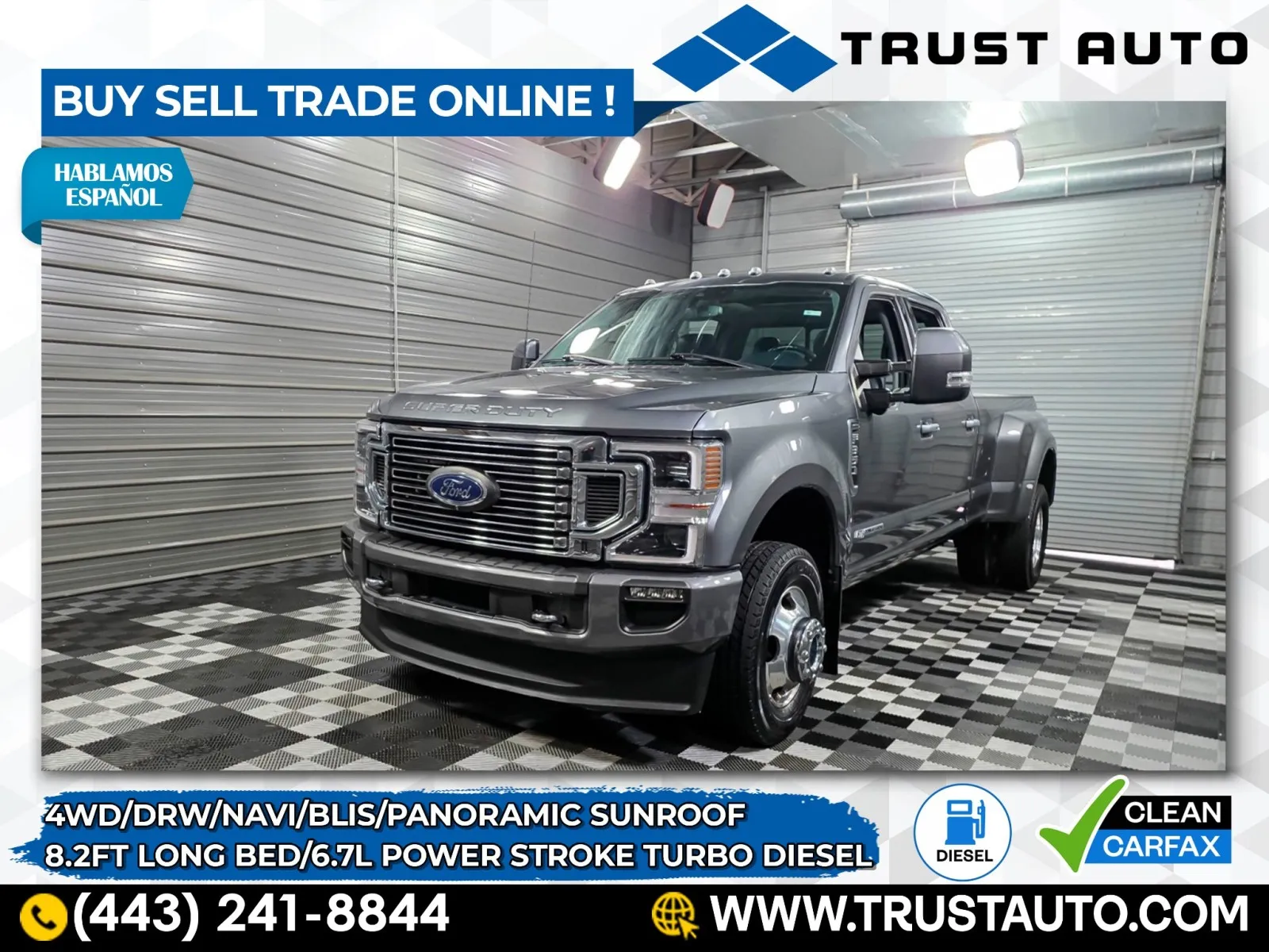 Gray 2022 Ford Super Duty F-350 DRW Limited 4WD Crew Cab 8FT Long Bed Power Stroke Diesel Pickup Truck for sale in Sykesville, MD