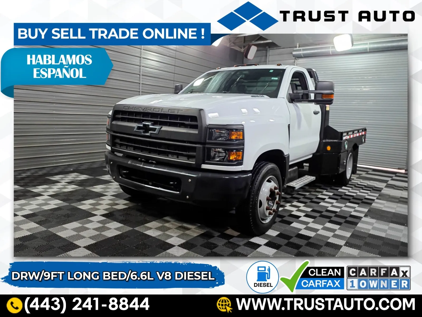 White 2021 Chevrolet Silverado 5500HD Flatbed Work Truck Regular Cab DRW RWD for sale in Sykesville, MD