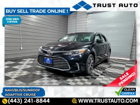 Black 2018 Toyota Avalon XLE Premium Sedan for sale in Sykesville, MD