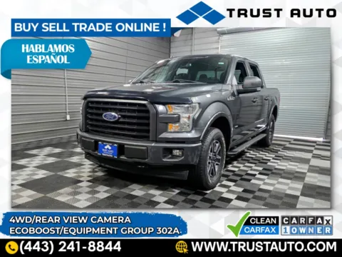 Gray 2017 Ford F-150 XLT 4WD SuperCrew EcoBoost Pickup Truck for sale in Sykesville, MD