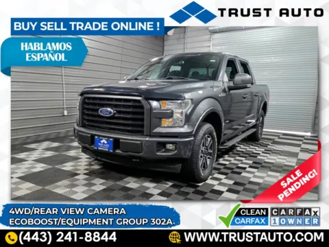 Gray 2017 Ford F-150 XLT 4WD SuperCrew EcoBoost Pickup Truck for sale in Sykesville, MD
