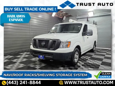 White 2018 Nissan NV3500 HD Cargo SV Standard Roof Minivan/Van w/Shelving Storage System for sale in Sykesville, MD