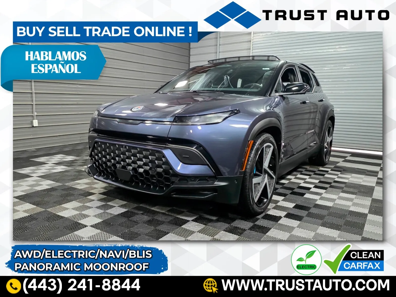 Blue 2023 Fisker Ocean One AWD Electric SUV for sale in Sykesville, MD