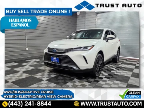 White 2022 Toyota Venza XLE AWD Hybrid-Electric SUV for sale in Sykesville, MD