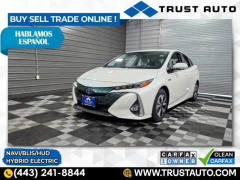 White 2018 Toyota Prius Prime Advanced Hybrid-Electric Hatchback for sale in Sykesville, MD