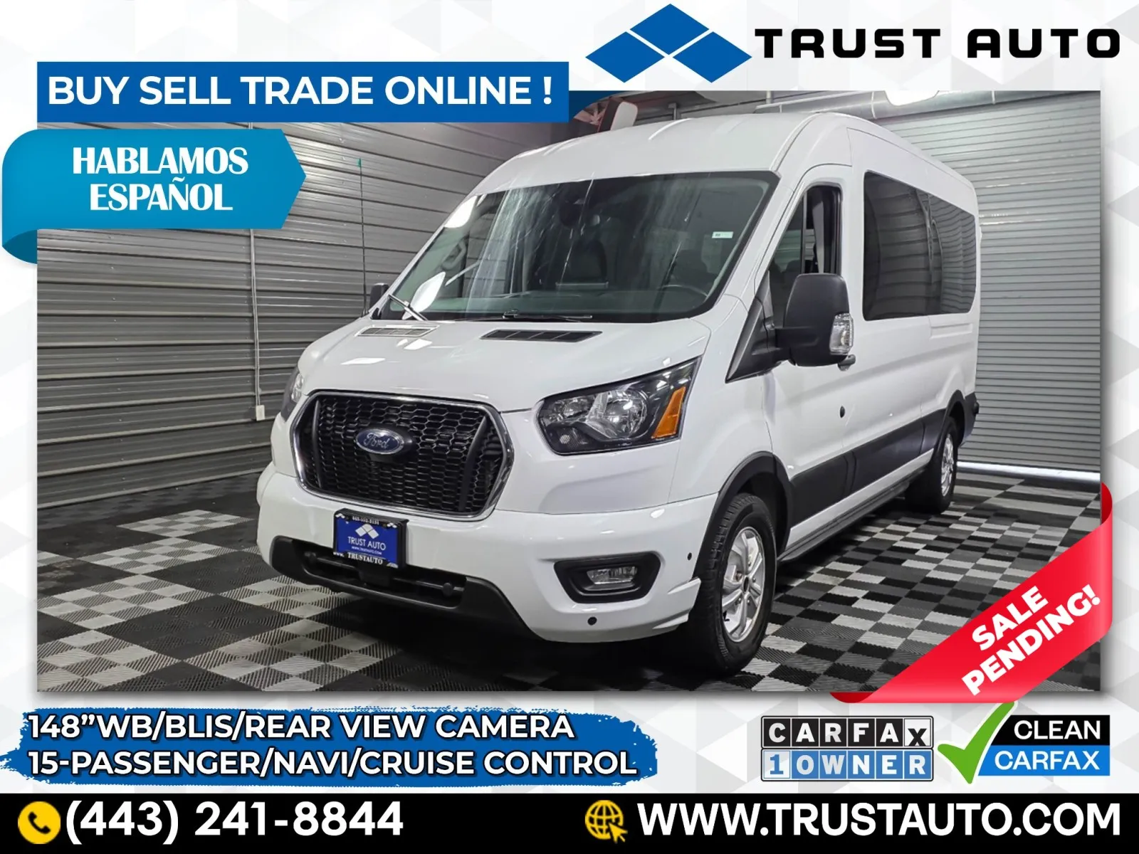 Used 2024 Ford Transit T-350 15-Passenger XLT Medium Roof Minivan
