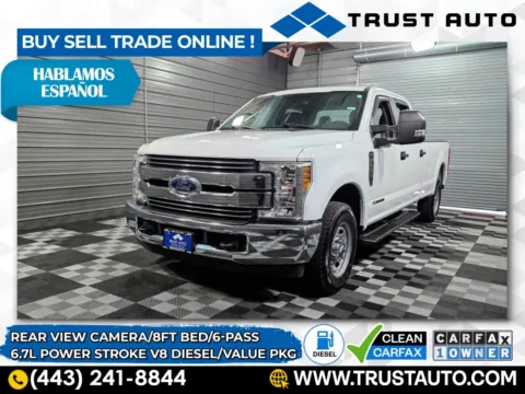 White 2019 Ford Super Duty F-250 SRW XL Crew Cab 8FT Long Bed 6-Passenger Power Stroke Diesel Pickup Truck w/Value Pkg for sale in Sykesville, MD