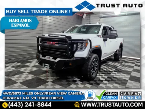 White 2023 GMC Sierra 3500HD AT4 4WD Crew Cab Duramax Diesel Pickup Truck for sale in Sykesville, MD