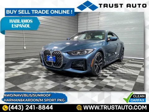 Blue 2021 BMW 4 Series 430i xDrive AWD Coupe w/M Sport Pkg for sale in Sykesville, MD