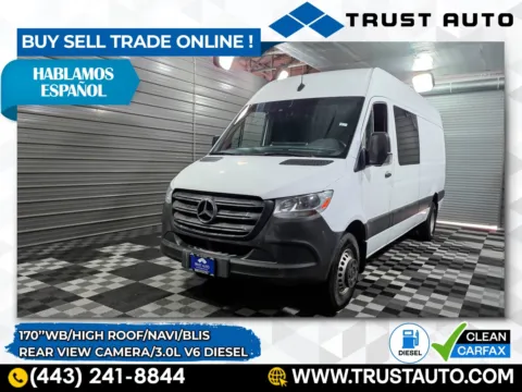 White 2019 Mercedes-Benz Sprinter 4500 Cargo High Roof 170''WB 3.0L V6 Turbo Diesel Minivan/Van for sale in Sykesville, MD
