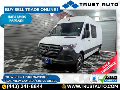 White 2019 Mercedes-Benz Sprinter 4500 Cargo High Roof 170''WB 3.0L V6 Turbo Diesel Minivan/Van for sale in Sykesville, MD